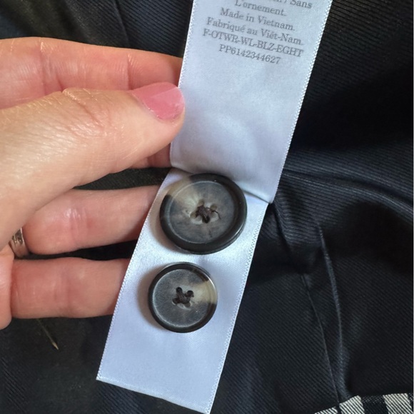 Everlane Blazer 80's Oversized gingham checker black tan tencel cotton 00 new - Picture 6 of 14